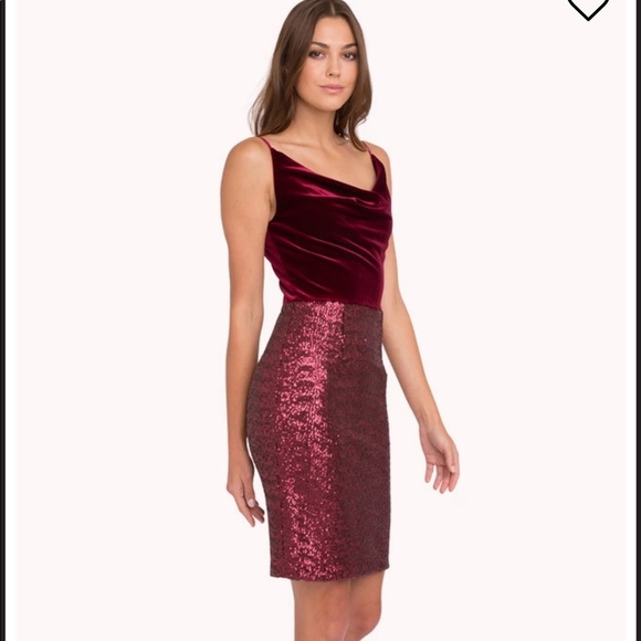 Julissa Velvet & Sequin Sheath Dress
